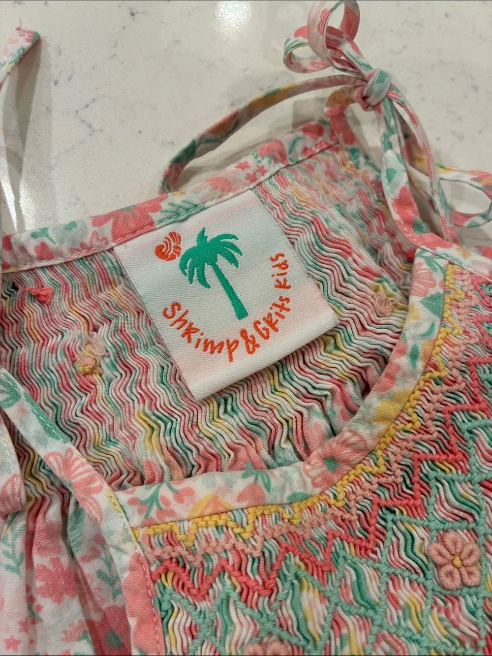 Floral Smocked Tank & Bloomers Matching Set - Pink & Mint